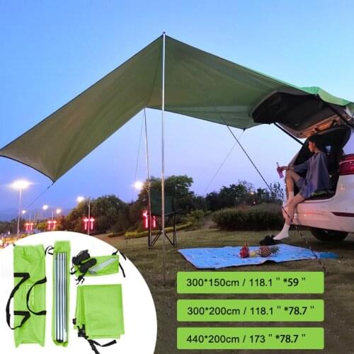 Portable Automobile Rooftop Rain Canopy Waterproof UV Outdoor Camping Tent Ultralight Camping Side Car Roof Top Tent Awning