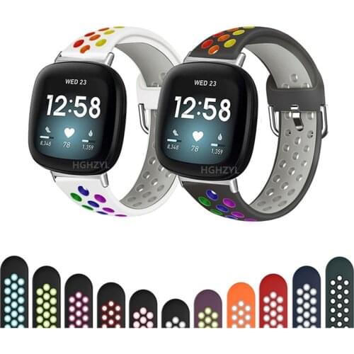 Rainbow Strap For Fitbit Versa 3/Sense Smart Watch Band Silicone Replaceable Wrist Bracelet For Fitbit Versa 3 Correa Strap