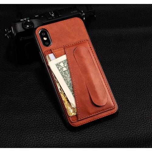 Luxury Shockproof Credit Card Pocket Bracket Leather Phone Case For iPhone 12 Pro Max Mini 11 X XS XR SE 8 Plus Cover Funda Bag