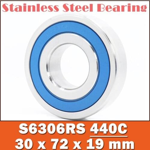 1PC S6306RS Bearing 30*72*19 mm ABEC-3 440C Stainless Steel S 6306RS Ball Bearings 6306 Stainless Steel Ball Bearing