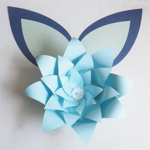 DIY Large Paper Flowers Giant Rose Fleurs Backdrops 1 Piece 40CM+ 2 Ears For Wedding Decorations Nursery Kids' Birthday Video