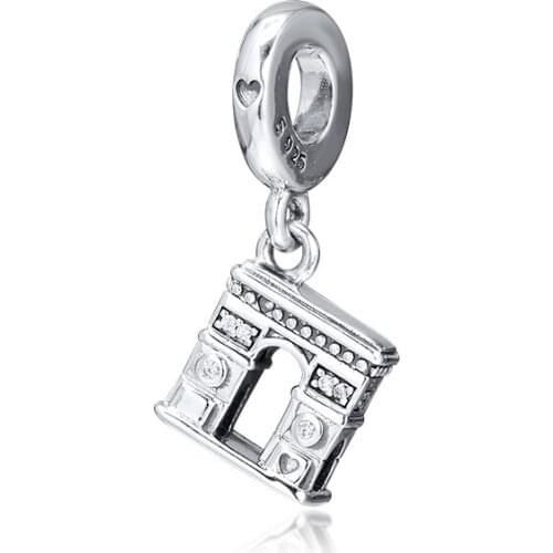 Triumphal Arch Dangle Charm 925 Sterling Silver Beads for Jewelry Making DIY for Women Men Gift Fit Charms Bracelet 021029
