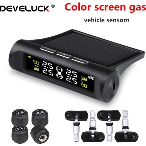 Car TPMS Solar Power Digital HD Tyre Pressure Monitoring Systems Display Auto Security Alarm Induction Built-in/external sensor