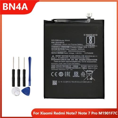 Replacement Phone Battery BN4A For Xiaomi Redmi Note7 Note 7 Pro M1901F7C Rechargable Batteries 4000mAh