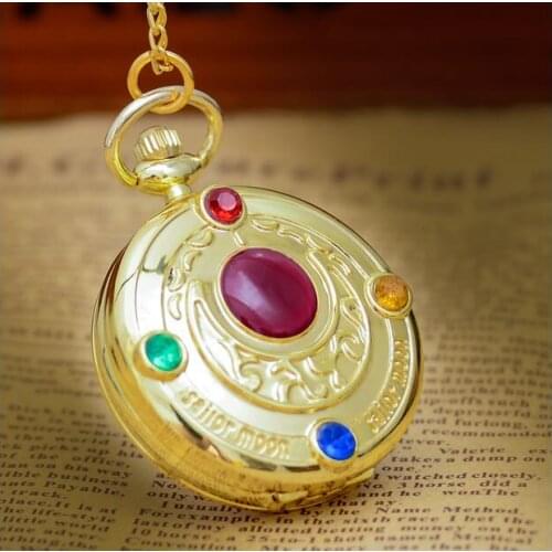 Wholesale 20 PCS/lot Sailor Moon Modern clock pocket watches chain gift