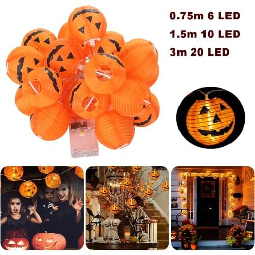 1pcs LED Pumpkin Lights 1-3M Halloween Pumpkin String Fairy LED Lights Party Decor Hanging Prop Lamp In Stock