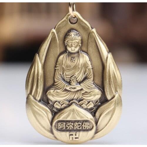 Pure copper eight Guardian pendants Chinese Zodiac life Buddha mens and womens copper Buddha card Thai copper craft