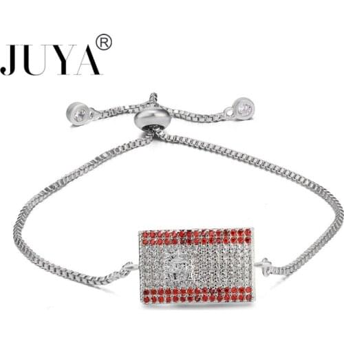2018 bracciali AAA ZIRCONIA Spain Flag Bracelets Gold Rose Gold Adjustable Chain Men Women Bracelet pulsera pulseras