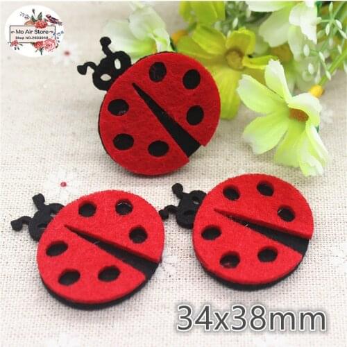 3.4CM Non-woven patches red ladybird Felt Appliques for clothes Sewing Supplies diy craft ornament