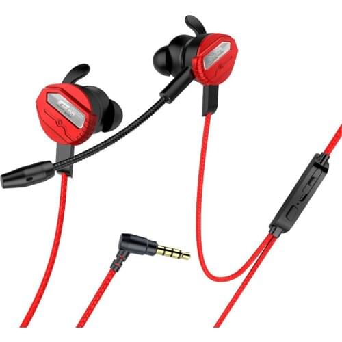3.5mm Universal In-Ear Wired Stereo Gaming Earphone Dual Microphone Headset