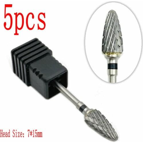 5pcs Tungsten Carbide Nail Drill Bits Machine Nail Cutter Nail File Manicure Carbide Nail Drill Bit&Dental Burs