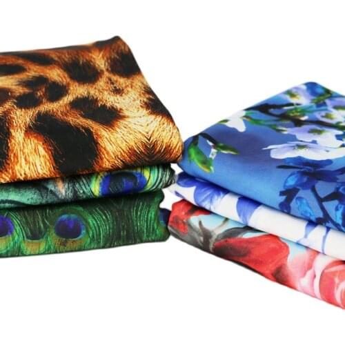 50cm*155cm 4 Way Stretch Print Korea Knitted Fabric Dress Diy Soft Lycra Cloth Bathing Suit