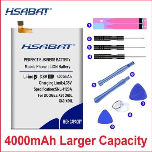 HSABAT 0 Cycle 4000mAh Battery for Doogee X60 X60L High Quality Mobile Phone Replacement Accumulator