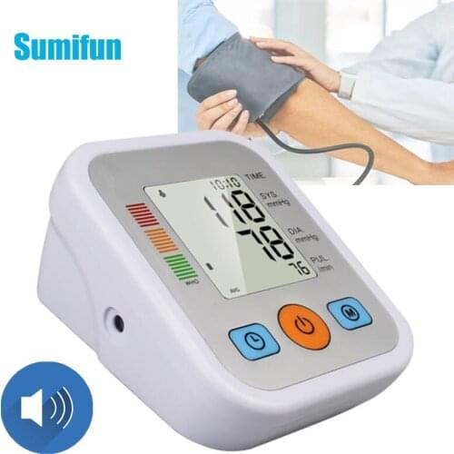 Automatic Blood Pressure Monitor Tensiometer Sphygmomanometer Upper Arm BP Machine Heart Rate Meter Monitor Digital LCD Display