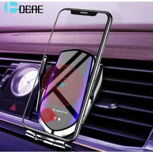 DCAE Automatic Clamping Wireless Car Charger 10W Qi Fast Air Vent Car Phone Holder For Samsung S10 S9 S8 iPhone 11 Pro 8 XR X XS