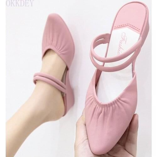 2020 New Double Purpose Womens Outer Wear Slanted Heel Fashion All-match Platform Non-Slip Sandals