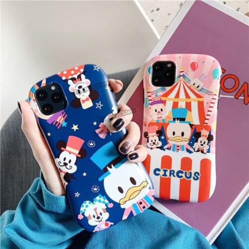 Disney Phone Case for IPhone11 X XR XS 7Plus 8Plus 6 6S 7 8 11PRO 11PRO MAX Cartoon Print Donald Duck Circus Small Waist Cover