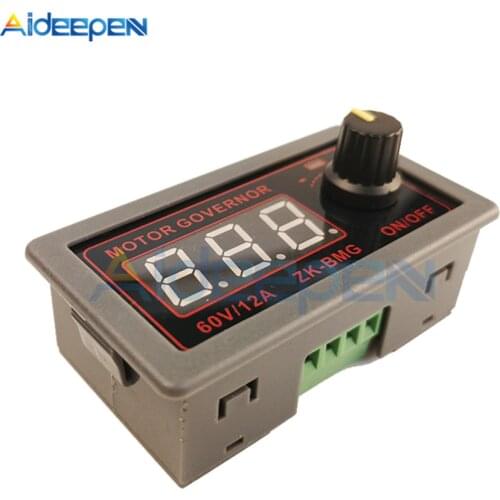 DC 9-60V 500W Digital PWM DC Motor Governor Controller Adjustable Frequency Duty Cycle Upper Lower with Switch Dual MOS Driver