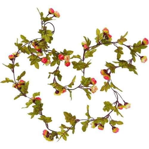 Wholesale Rose Vine Artificial Flowers Fake Plant Decor Flowers Silk Rose Simulation Flower For Wedding Home Garden Party Decor