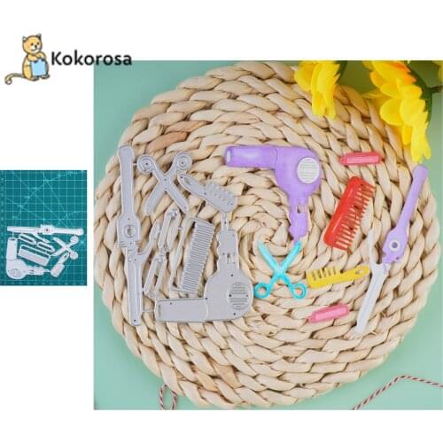 Kokorosa Hairdressing Tool Frame Metal Cutting Dies Scrapbooking Stencils Embossing Paper Die Cut Photo Album Decor Template2021