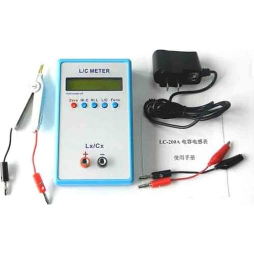 LC200A High-precision SMD Inductance Capacitance Meter Handheld Measuring Instrument LC Digital Bridge Tester with Adapter
