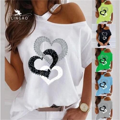 LINGAO Short Sleeve Women's T-Shirts