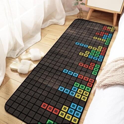 Fashion Children Carpet Non-Slip Children Safety Flannel Cat Carpet Russia Tetris Baby Play Print Pattern Hand Baby Carpet Mat