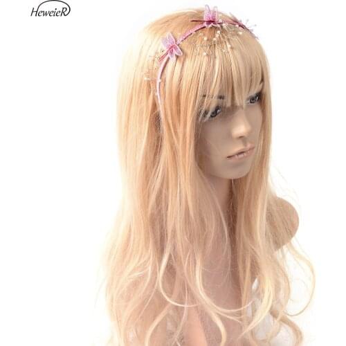 Trendy Wedding Lady Handmade Headband Alice Band Hair Accessory Rhinestone Crystal Butterfly Metal