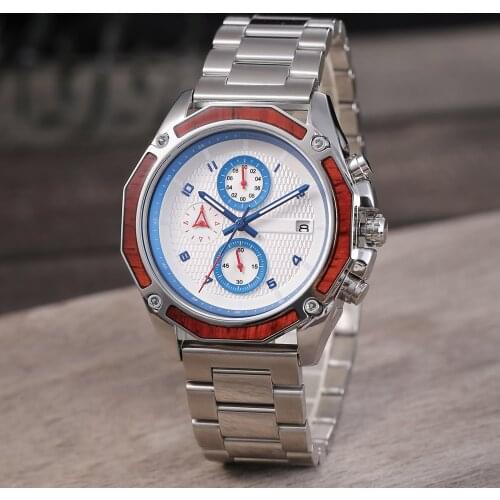 Relogio masculino Classic Handmade Waterproof Men Wood Watch Custom Logo Timepieces Chronograph Wooden And Metal Watch