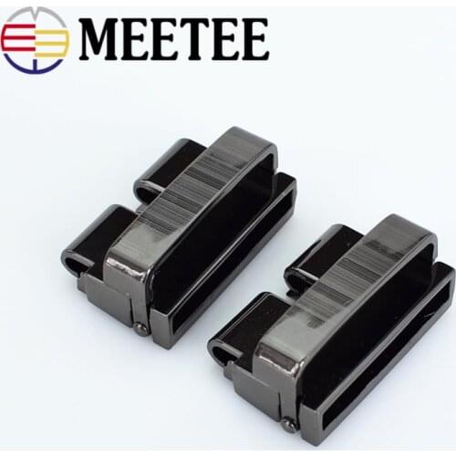 Meetee 39mm Width Alloy Belt Buckle Head Connection Leather Belt for Mens Belt Buckle DIY Leather Craft Jeans Accessories