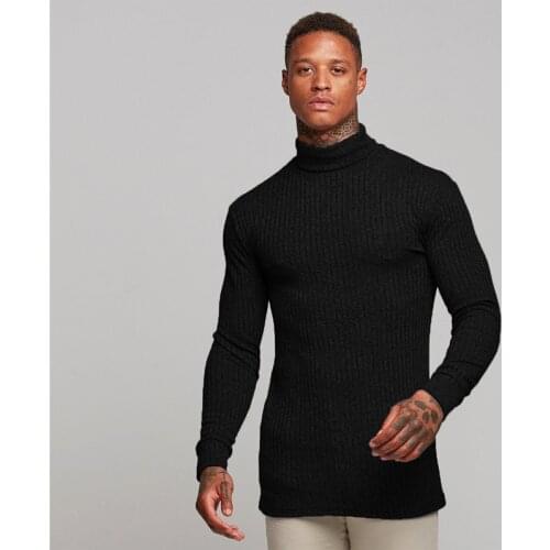 Muscleguys New Spring High Neck Warm Sweater Men Fashion Brand Turtleneck Mens Sweaters Slim Fit Pullover Men Knitwear Male