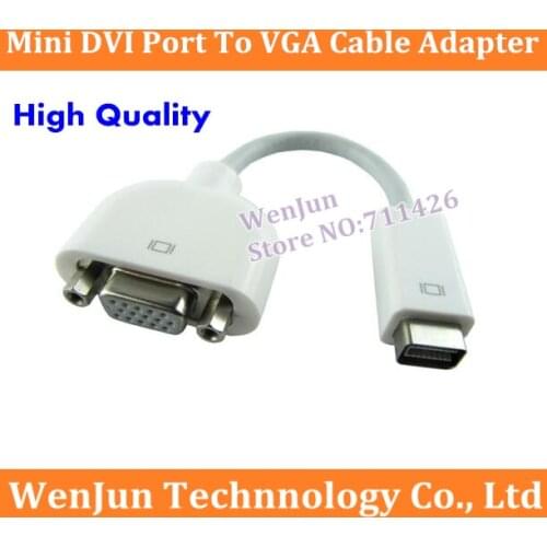 NEW Mini DVI Port to VGA Adapter for Apple Mac iMac Macbook Monitor Projector white High Quality