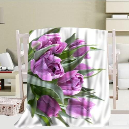Custom Tulip Blanket Coral Blankets Travel Sofa Falafel Blankets Soft Fluffy Warm 56x80inch 50X60inch 40X50inch