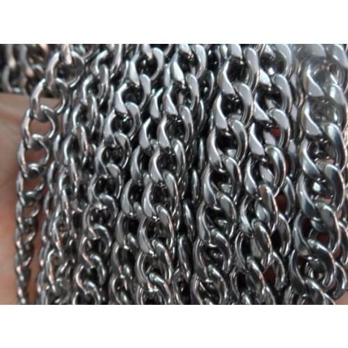 Heavy Huge 5 Meters Lot Stainless Steel 8.5mm Flat NK Curb Link Chain Jewelry Finding /Marking DIY Necklace Bracelet