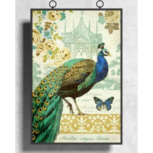 H515 Silk Poster Home Decoration Elegant Peacock 01 Wall Art Christmas Gift