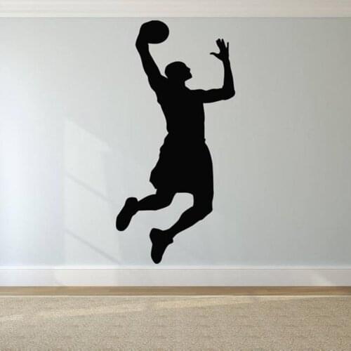 Wall Decal Sports Games Player Ball Basketball Boy Vinyl Sticker Kids Bedroom Teen Room Basketball Hall Mural Design Decor S524