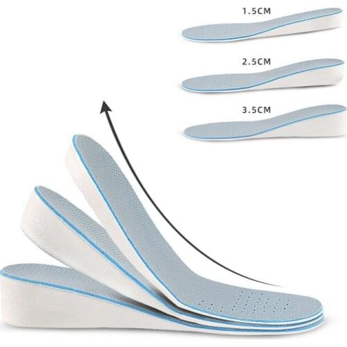1 Pair Height Increase Insole 1.5/2.5/3.5cm Head Layer Pigskin Absorb Sweat Insoles for Growth Soles Orthopedic Shoe Pad Lift