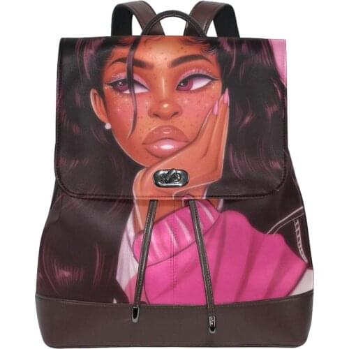 Bags for women 2020 new fashion ladies backpack PU Leather Afro Girls Black high quality school bag shoulder bag for youth bags