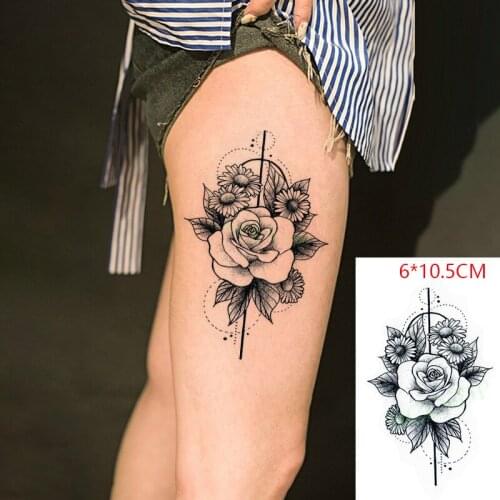 Waterproof Temporary Tattoo Sticker ins Rose chrysanthemum sexy flower Body Art flash tatoo fake tatto for Women Men