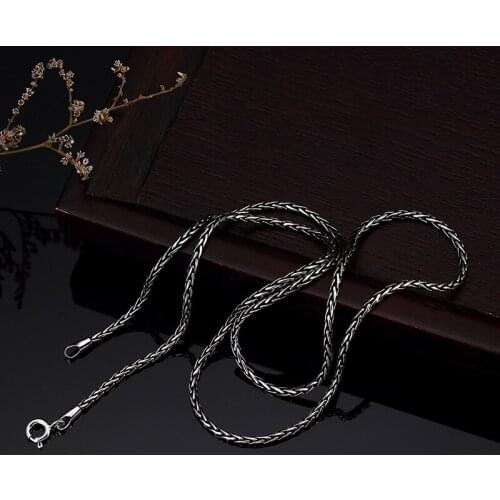 L&P New Fashion Available Real 925 Sterling Silver Chain Necklace Womens European and American Woven Chain 45cm 18 inch Jewelry