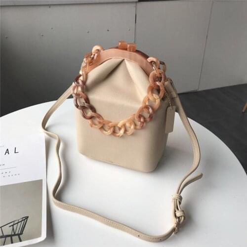 Womens Box Bag Bucket Bag Acrylic Clip Evening Bag Ins Acrylic Chain Luxury Handbag Banquet Party Purse Shoulder Bags