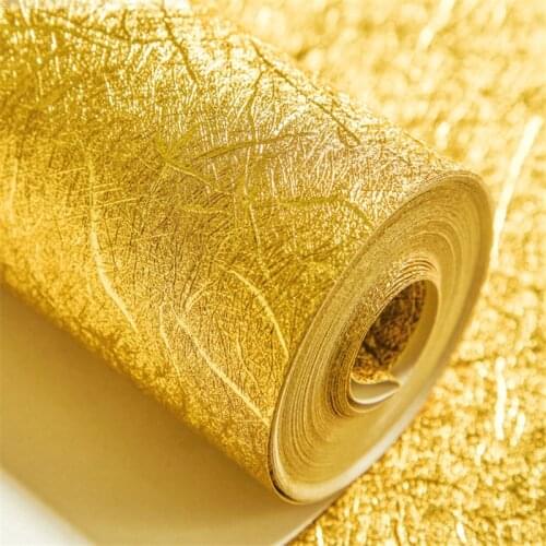 Beibehang grade gold foil silver foil wall embossed wire drawing roof ceiling trough ceiling porch KTV club gold wallpaper