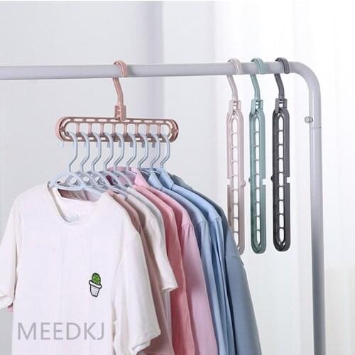 1pcs hanger baby clothes plastic scarf storage rack 9 holes multifunctional hanger save space