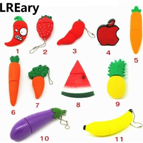 11 Kinds Of V egetables And Fruits Pen Drive Pepper/Carrot/Watermelon USB Flash Drive Memory Stick Storage Device 4G 8G 16G 32G