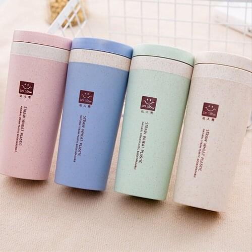 300ml Bamboo Charcoal FiberWheat Straw Cup Office Travel Coffee Cup Simple Large Capacity Water Bottle