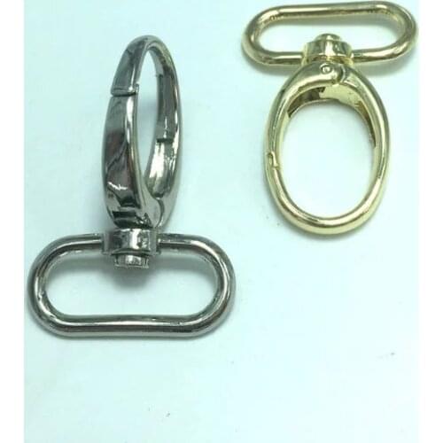 60 Pcs/lot Metal O Snap Hooks With Rings, 52mm Light Gold Metal Bag Swivel Hooks 3/4 inch inner width