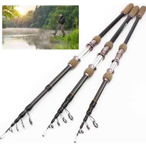 Promotion! 2.1m2.4m 2.7m Carbon Spinning Fishing Rod lure telescopic fishing rod Portable travel fishing pole Free gift