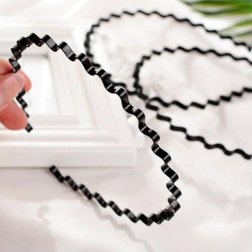 10pcs 3/4/5mm Black Wavy Hair Jewelry Accessories Head Hoop Band Sport Headband Hairband Hairpins Styling Crafts