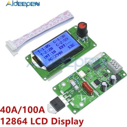 40A 100A 12864 LCD Display Digital Double Pulse Encoder Spot Welder Welding Machine Transformer Controller Board Time Control