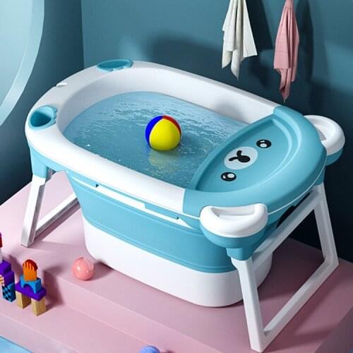 Baby Shining Childrens Bath Bucket Folding Bath Tub Baby Swimming Bucket Newborn Large Tub Household Bath Tub Can Sit